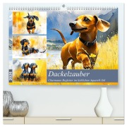 Dackelzauber. Charmante Begleiter im lieblichen Aquarell-Stil (hochwertiger Premium Wandkalender 2026 DIN A2 quer), Kunstdruck in Hochglanz - Rose Hurley