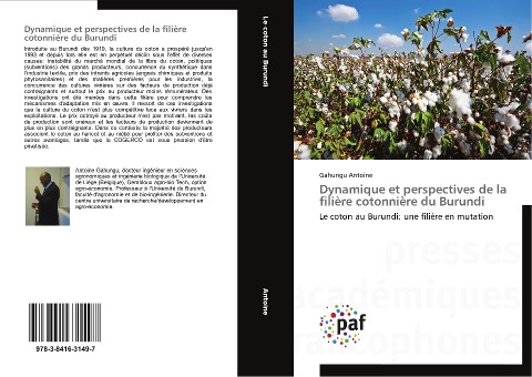 Dynamique et perspectives de la filière cotonnière du Burundi - Gahungu Antoine