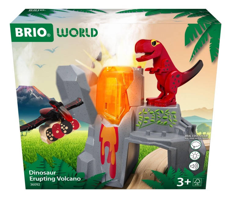 BRIO World - Dinosaurier-Vulkan mit Ausbruchsfunktion - 
