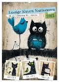 Lustige Katzen-Karikaturen - Minimalistischer Spaß mit Maus, Vogel und Co (Wandkalender 2025 DIN A2 hoch), CALVENDO Monatskalender - Anja Frost