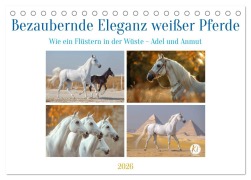 Cover-Bild zum Titel 'Bezaubernde Eleganz weißer Pferde (Tischkalender 2026 DIN A5 quer), CALVENDO Monatskalender' von 'Kerstin Waurick'