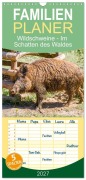 Cover-Bild zum Titel 'Familienplaner 2027 - Wildschweine - Im Schatten des Waldes mit 5 Spalten (Wandkalender, 21 x 45 cm) CALVENDO' von 'Sell Pixs:Sell'