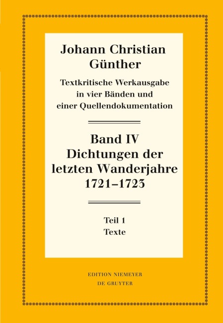 Dichtungen der letzten Wanderjahre 1721-1723 - 