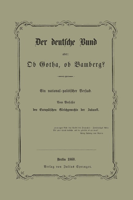 Der deutsche Bund oder: Ob Gotha, ob Bamberg? - Na Schwebemeyer