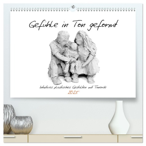 Gefühle in Ton geformt - Intuitives plastisches Gestalten mit Tonerde (hochwertiger Premium Wandkalender 2025 DIN A2 quer), Kunstdruck in Hochglanz - Michaela Schimmack