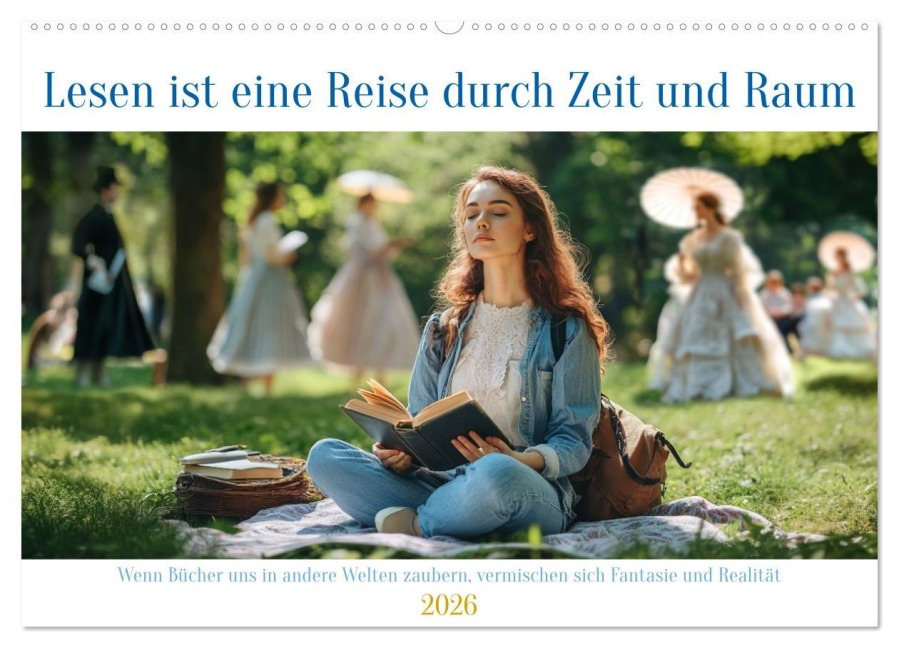 Lesen ist eine Reise durch Zeit und Raum (Wandkalender 2026 DIN A2 quer), CALVENDO Monatskalender - Kerstin Waurick