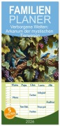 Cover-Bild zum Titel 'Familienplaner 2026 - Verborgene Welten: Arkanum der mystischen Tierwesen mit 5 Spalten (Wandkalender, 21 x 45 cm) CALVENDO' von 'Babette Whitter'