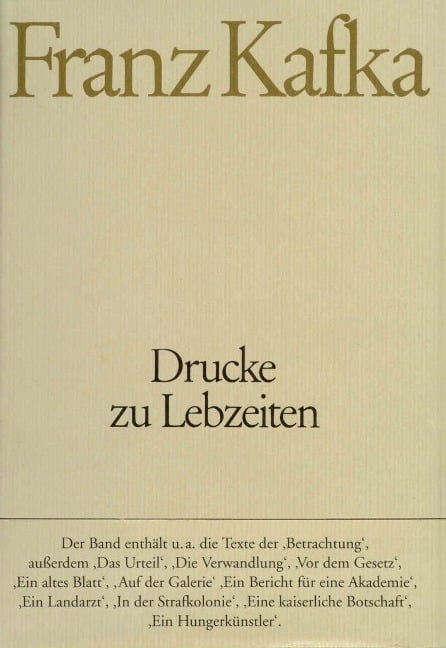 Drucke zu Lebzeiten - Franz Kafka