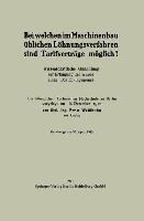 Bei welchen im Maschinenbau üblichen Löhnungsverfahren sind Tarifverträge möglich? - Ernst Weißhuhn
