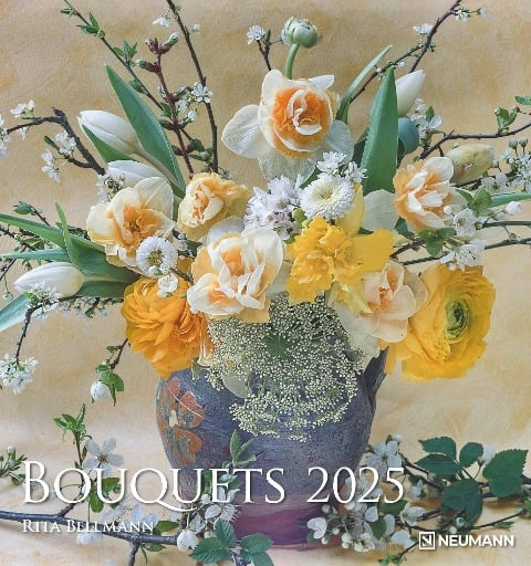 Bouquets 2025 - Foto-Kalender - Wand-Kalender - 45x48 - Blumen-Kalender - 