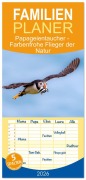 Cover-Bild zum Titel 'Familienplaner 2026 - Papageientaucher - Farbenfrohe Flieger der Natur mit 5 Spalten (Wandkalender, 21 x 45 cm) CALVENDO' von 'Ellenlichtenheldt Ellenlichtenheldt'