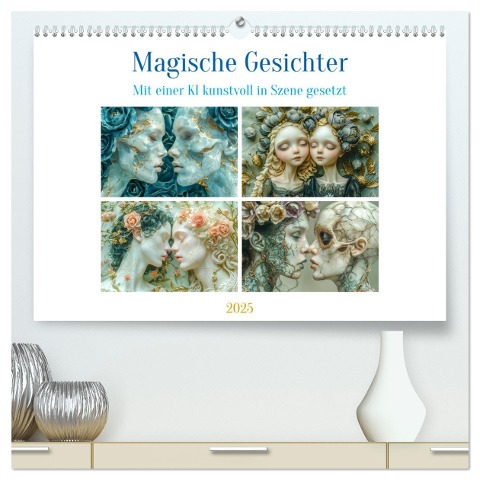 Magische Gesichter (hochwertiger Premium Wandkalender 2025 DIN A2 quer), Kunstdruck in Hochglanz - Steffen Gierok-Latniak