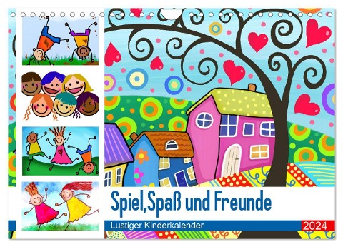 Spiel, Spaß und Freunde. Lustiger Kinderkalender (Wandkalender 2024 DIN A4 quer), CALVENDO Monatskalender - Rose Hurley