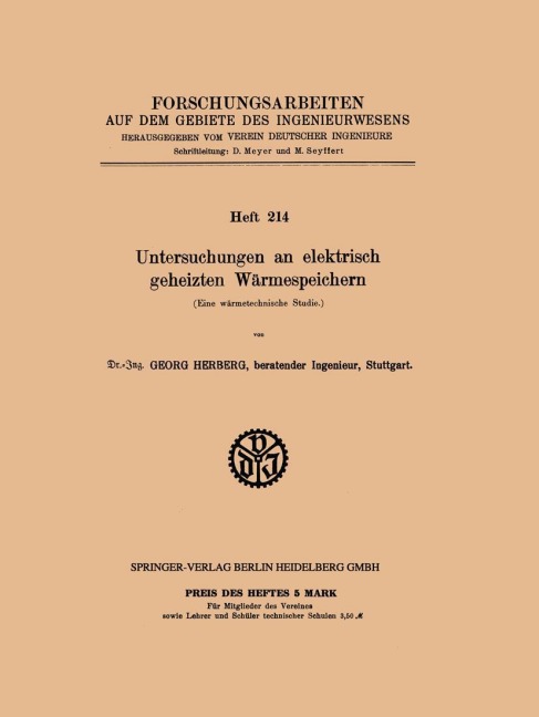 Untersuchungen an elektrisch geheizten Wärmespeichern - Georg Herberg
