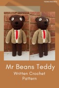 Cover-Bild zum Titel 'Mr Beans Teddy - Written Crochet Pattern' von 'Teenie Crochets'