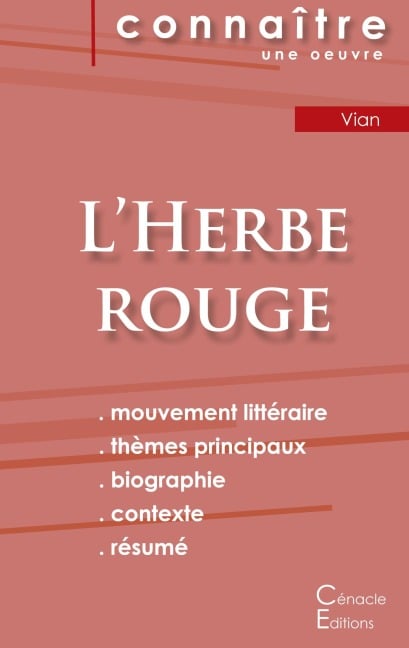 Fiche de lecture L'Herbe rouge (Analyse littéraire de référence et résumé complet) - Boris Vian