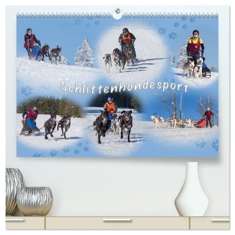 Schlittenhundesport (hochwertiger Premium Wandkalender 2024 DIN A2 quer), Kunstdruck in Hochglanz - Heiko Eschrich - Heschfoto