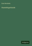 Cover-Bild zum Titel 'Staatsbürgerkunde' von 'Ernst Bernheim'