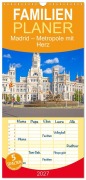 Cover-Bild zum Titel 'Familienplaner 2027 - Madrid - Metropole mit Herz mit 5 Spalten (Wandkalender, 21 x 45 cm) CALVENDO' von 'Christa Kramer'