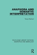 Anaphora and Semantic Interpretation - Tanya Reinhart