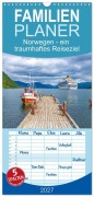 Cover-Bild zum Titel 'Familienplaner 2027 - Norwegen - ein traumhaftes Reiseziel mit 5 Spalten (Wandkalender, 21 x 45 cm) CALVENDO' von 'Nina Schwarze'