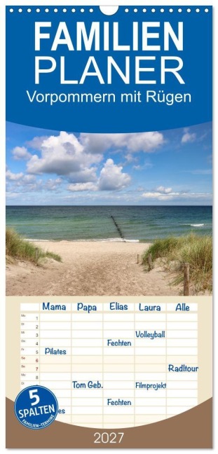 Familienplaner 2027 - Vorpommern mit Rügen mit 5 Spalten (Wandkalender, 21 x 45 cm) CALVENDO - Sabine Löwer