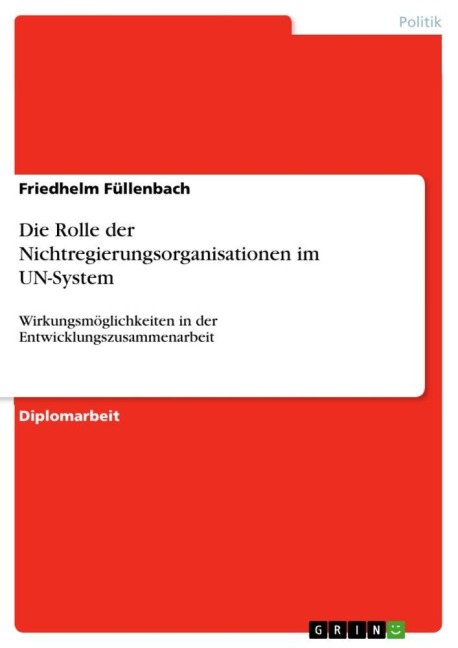 Die Rolle der Nichtregierungsorganisationen im UN-System - Friedhelm Füllenbach