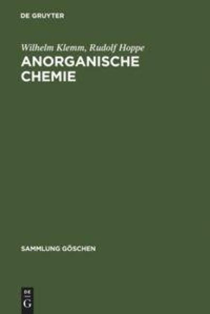 Anorganische Chemie - Rudolf Hoppe, Wilhelm Klemm