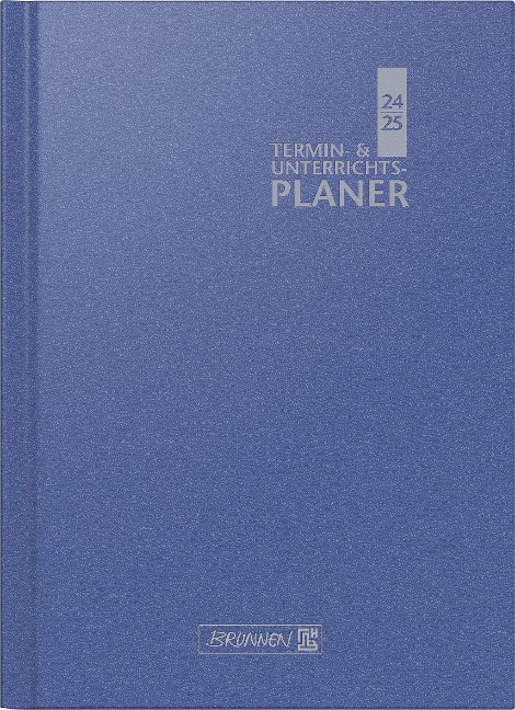 Termin- & Unterrichtsplaner (2024/2025), 2 Seiten = 1 Woche, A4, 224 Seiten, Baladek-Einband, blau - 