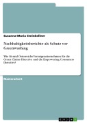 Cover-Bild zum Titel 'Nachhaltigkeitsberichte als Schutz vor Greenwashing' von 'Susanna-Maria Steinkellner'