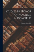 Cover-Bild zum Titel 'Studies in Honor of Maurice Bloomfield' von 'Maurice Bloomfield'
