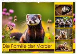 Cover-Bild zum Titel 'Die Familie der Marder (Wandkalender 2026 DIN A2 quer), CALVENDO Monatskalender' von 'Claudia Kleemann'