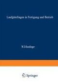 Laufgütefragen in Fertigung und Betrieb - Wolf D. Reutlinger, Horst Klump