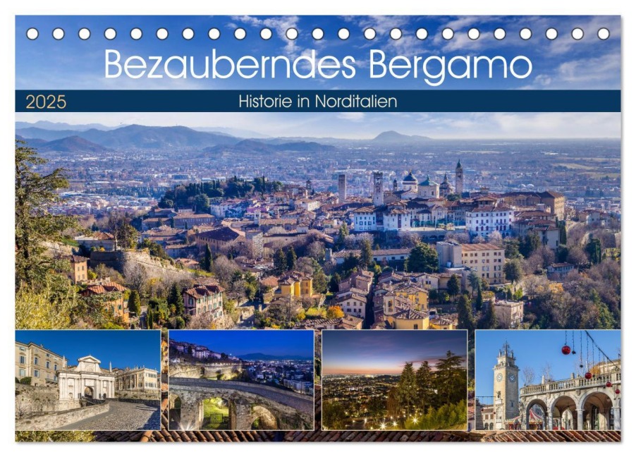 Bezauberndes Bergamo (Tischkalender 2025 DIN A5 quer), CALVENDO Monatskalender - Melanie Viola