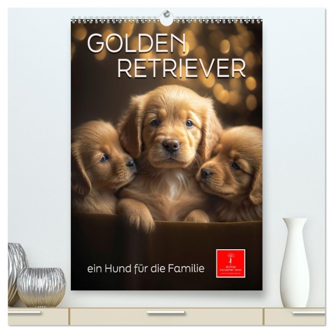 Golden Retriever - ein Hund für die Familie (hochwertiger Premium Wandkalender 2026 DIN A2 hoch), Kunstdruck in Hochglanz - Peter Roder