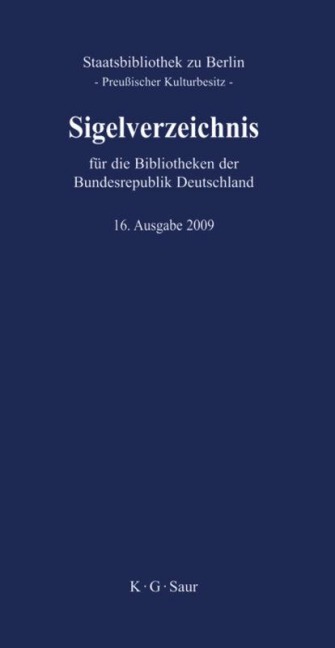 Sigelverzeichnis für die Bibliotheken der Bundesrepublik Deutschland - 