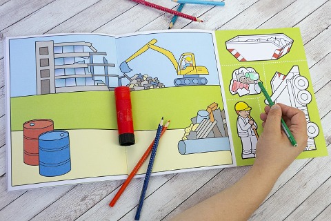 Wir basteln! - Malen, Ausschneiden, Kleben - Baustelle - 