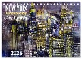 New York Watercolor Citylights (Tischkalender 2025 DIN A5 quer), CALVENDO Monatskalender - Johann Pickl
