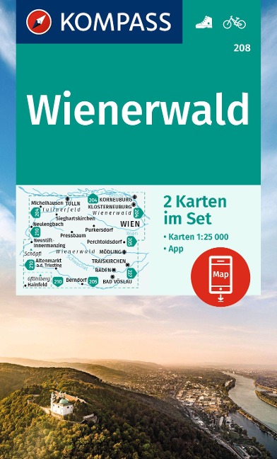 KOMPASS Wanderkarten-Set 208 Wienerwald (2 Karten) 1:25.000 - 