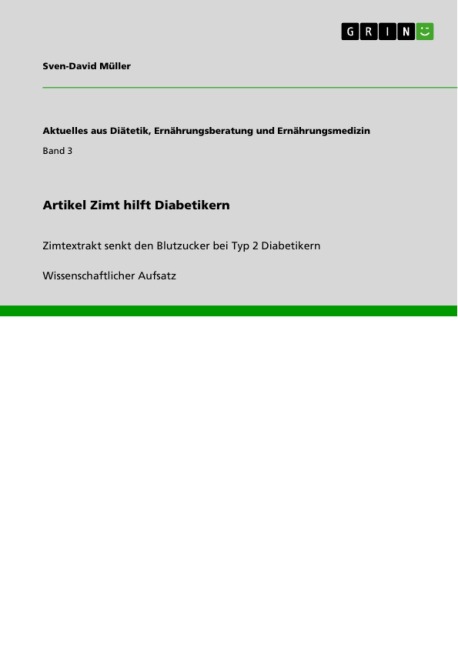 Artikel Zimt hilft Diabetikern - Sven-David Müller