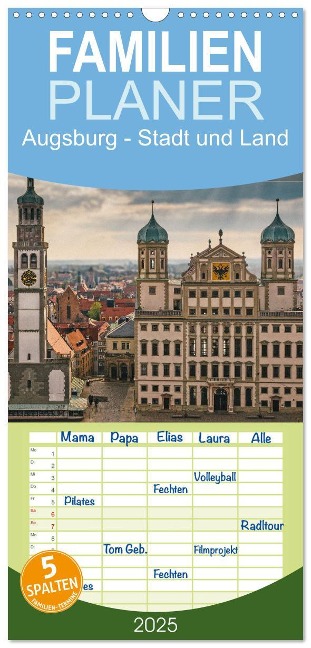 Familienplaner 2025 - Augsburg - Stadt und Land mit 5 Spalten (Wandkalender, 21 x 45 cm) CALVENDO - Patrick Rosyk