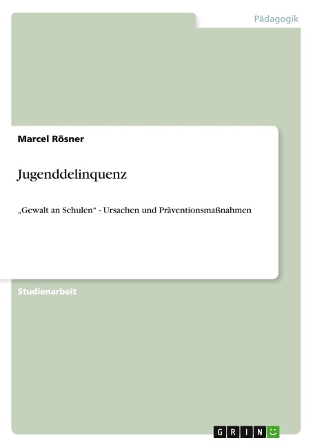 Jugenddelinquenz - Marcel Rösner