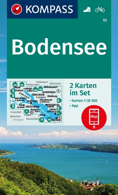 KOMPASS Wanderkarten-Set 11 Bodensee (2 Karten) 1:35.000 - 