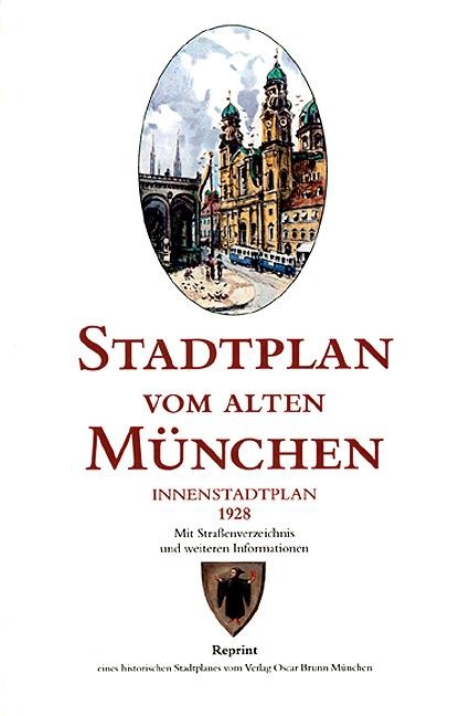 Stadtplan vom alten München. Innenstadtplan. Brunn - 