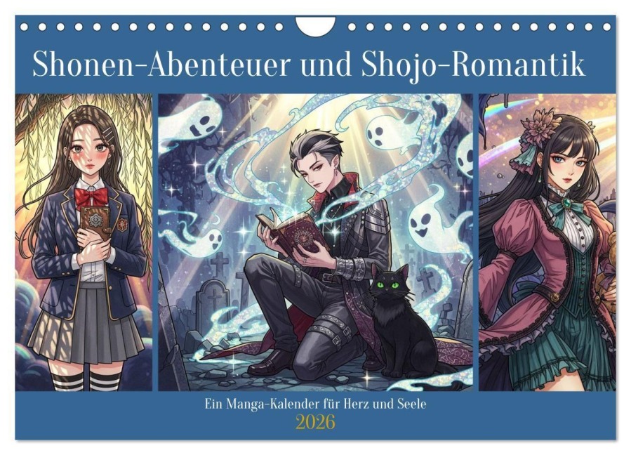 Sh¿nen-Abenteuer und Sh¿jo-Romantik - Ein Manga-Kalender für Herz und Seele (Wandkalender 2026 DIN A4 quer), CALVENDO Monatskalender - 