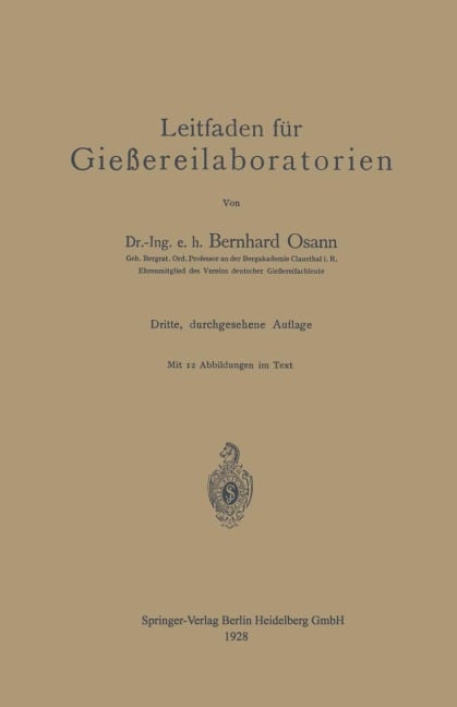 Leitfaden für Gießereilaboratorien - Bernhard Osann
