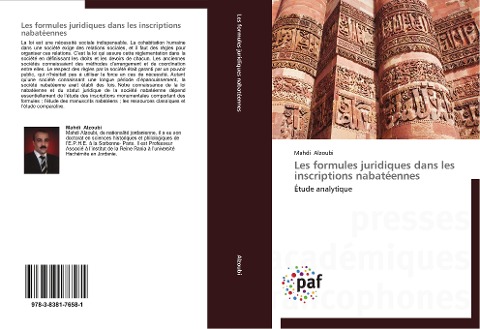 Les formules juridiques dans les inscriptions nabatéennes - Mahdi Alzoubi