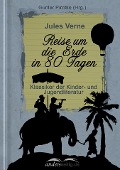 Cover-Bild zum Titel 'Reise um die Erde in 80 Tagen' von 'Jules Verne'
