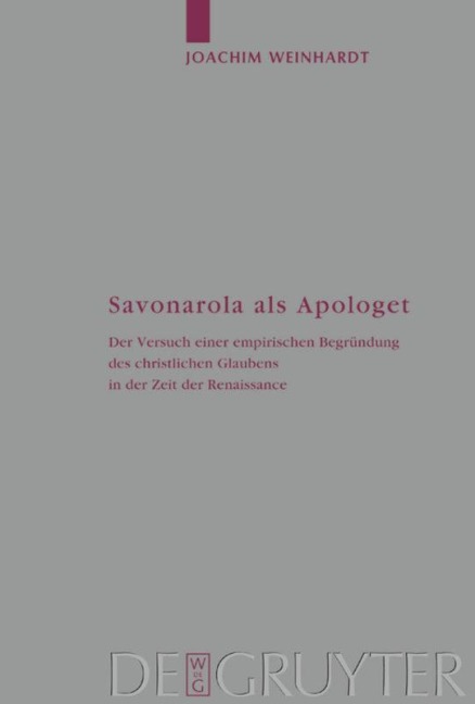 Savonarola als Apologet - Joachim Weinhardt