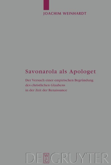 Savonarola als Apologet - Joachim Weinhardt